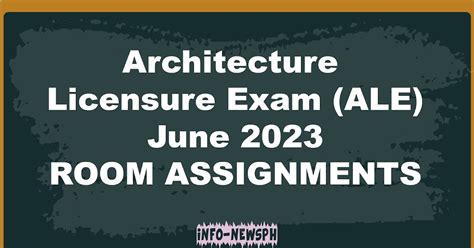 Room Assignments for June 2023 Architecture Licensure Exam (ALE).